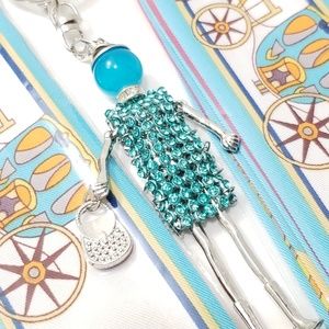 Set Of Skinny Tie Scarves With Keycharm